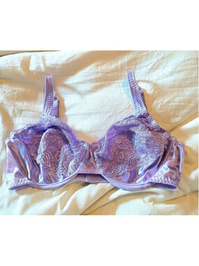 Vintage Vassarette Sheer purple unlined bra Size 38C